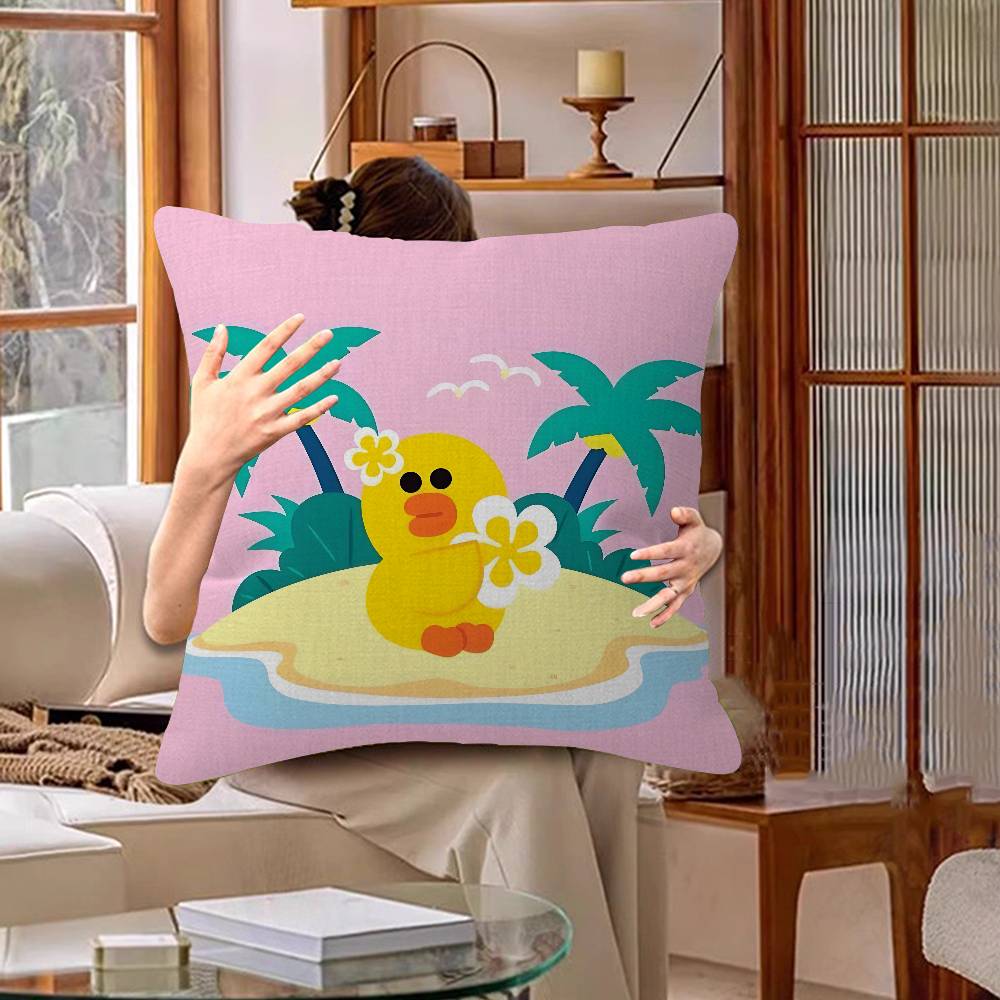 Cute Cartoon Art Duck Pillow Gift Home Office Decoration Bedroom Sofa Car Cushion Cover case 45x45