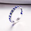 WOSIKATE Simple Row-set Synthetic Sapphire Ring For Women  Silver-plated Fashion Jewellery Vintage Engagement Finger Ring