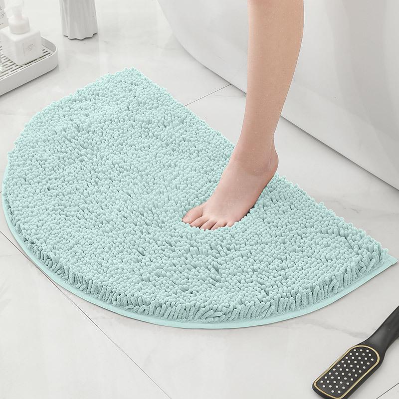 Bathroom Non-Slip Floor Mat Door Mat Absorbent Carpet Bathroom Door Mat Chenier Encrypted Semicircular Foot Mat
