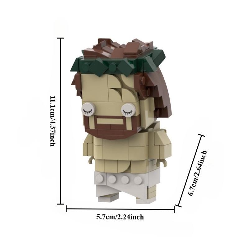 MOC-194633 Son of God Jesus with Crown of Thorns Building Blocks, Square Head Small Parts, Color Bagged. Son of God with Crown of Thorns