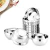 Platinum Gloss Double-Layer Insulated Stainless Steel Children's Bowl for Rice, Soup, or Cold Noodles