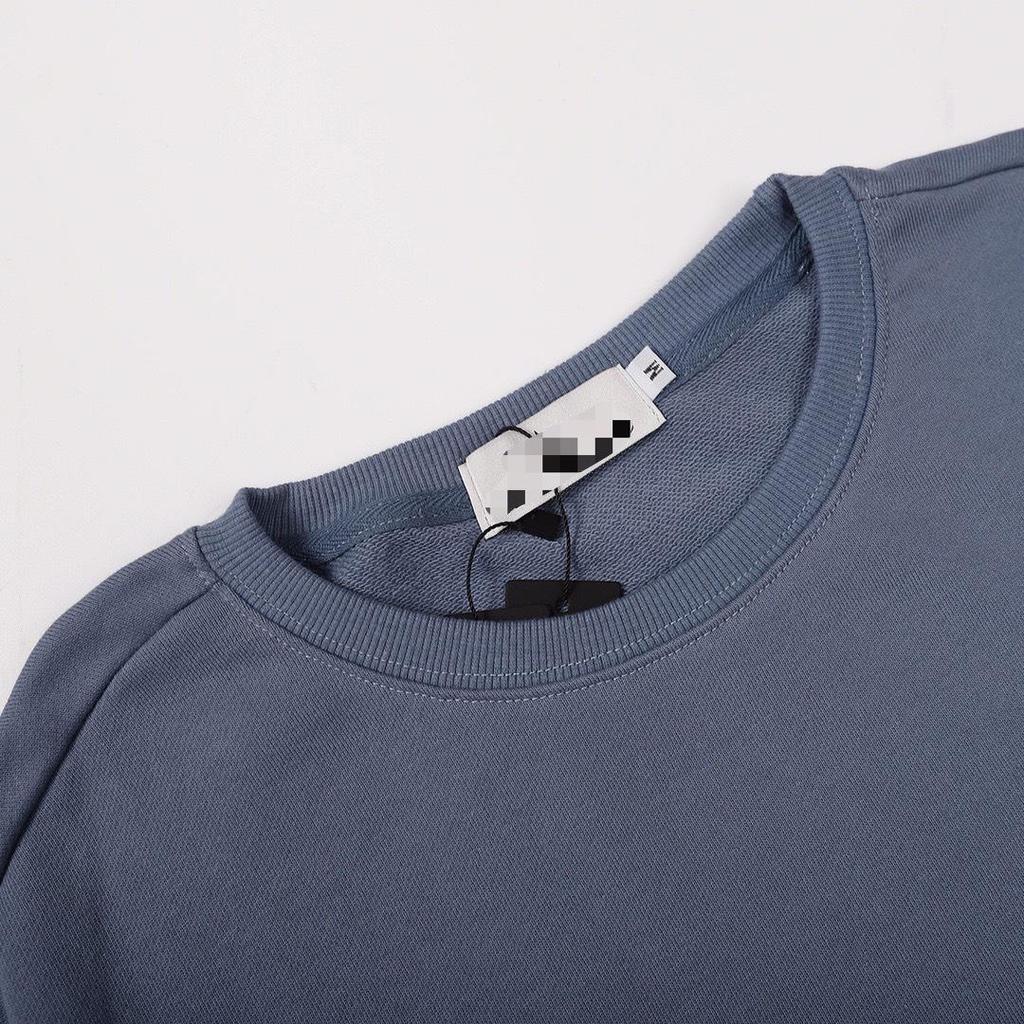 Unisex Solid Color Round Neck Stone Badge Starry Cross Long Sleeve Hoodie
