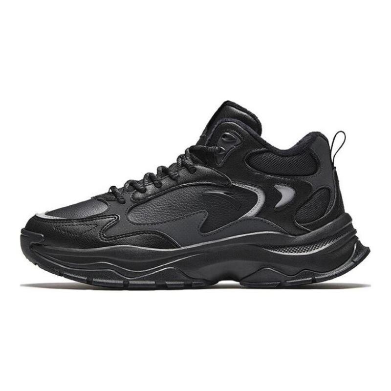 Anta Xunjie Men s High-top Casual Shoes Fleece Lined Warm Slip Resistant Black Grey 112448966-2 40