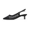 BARBARA Sheer Heart Dot Mesh Slingback Sandals 4cm 2colors Blj160