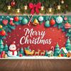 Merry Christmas Banner Golden Bell Xmas Backdrop Winter Display Snowflake Decor Christmas Background For Indoor Decoration Home