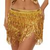 Bohemian Sequin Hip Scarf: Four-layer Tassel Waist Chain Belly Dance Costume for Women. Perfect for Halloween Performances.