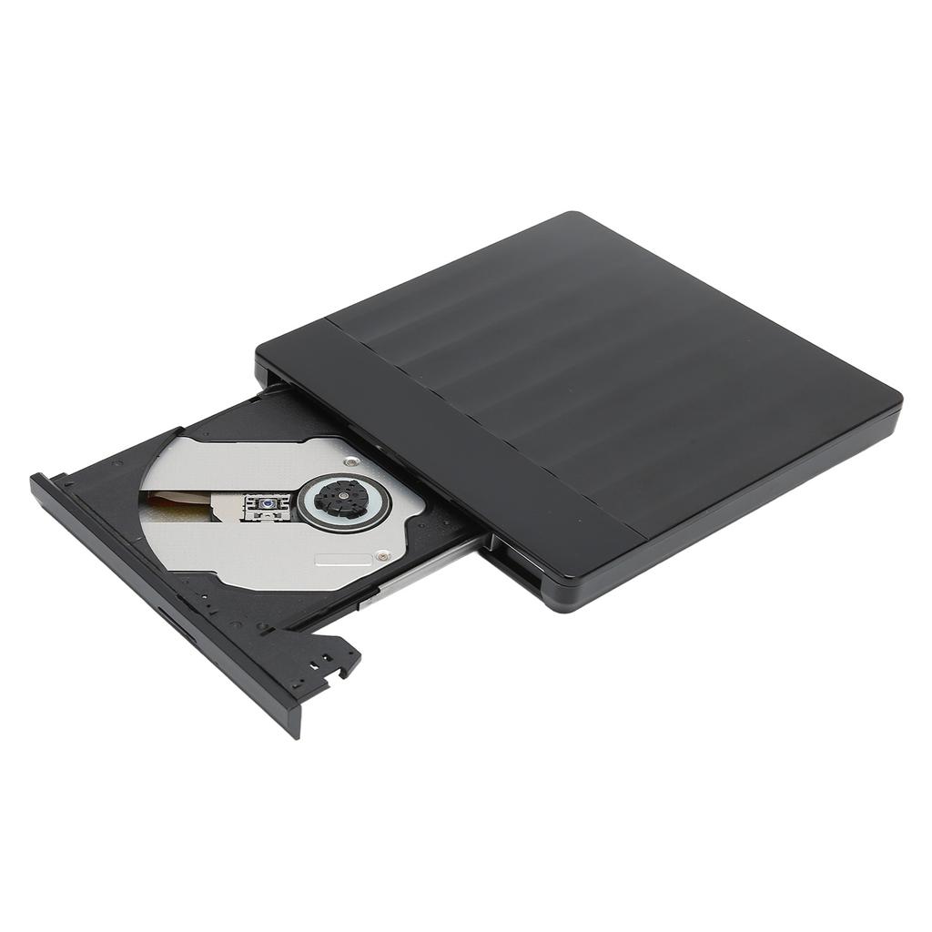 External DVD Drive USB3.0 Type C High Speed Plug and Play Strong Compatibility CD Burner for Movie Music Record Black