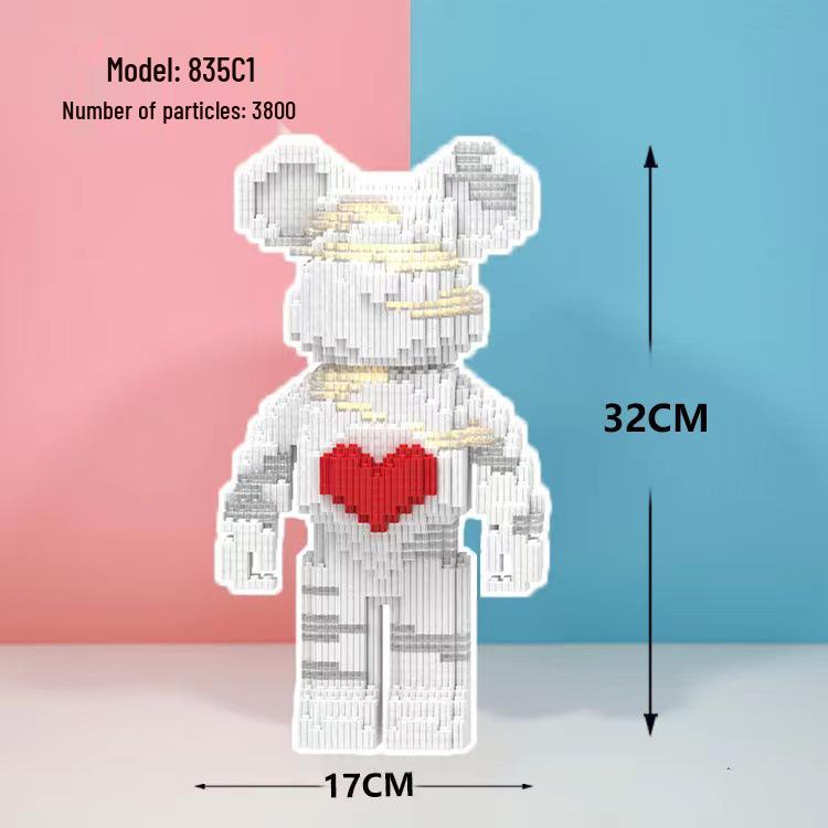 Girls' Compatible Lego: Violent Bear Building Block Series - Educational Micro-Block Interlocking Toys & Gifts