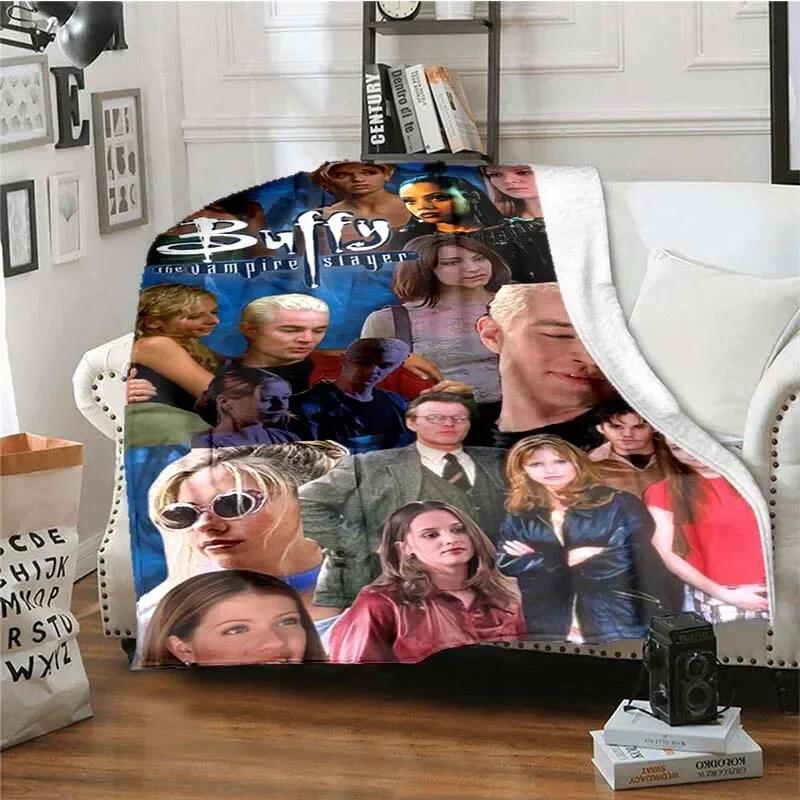 New Buffy The Vampire Slayer Pattern Printed Bed Blanket Winter Soft Flannel Throw Blanket Bedroom Sofa Blankets for Beds Gift