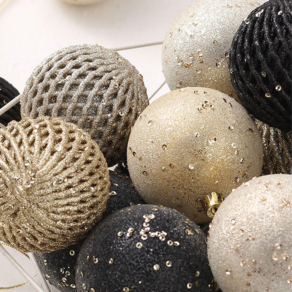 12pcs Plastic Painted Christmas Ball Gift Box 8cm Christmas Tree Pendant  Home Xmas Decor