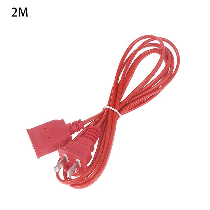 Ac Power Cord White Black Red Line With On/Off Switch Button Cables Wire Two-Pin Plug Cable Extension Cords Adapter