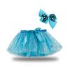 Girls' Star and Moon Mesh Tutu Skirt Set with Bow Hair Clips