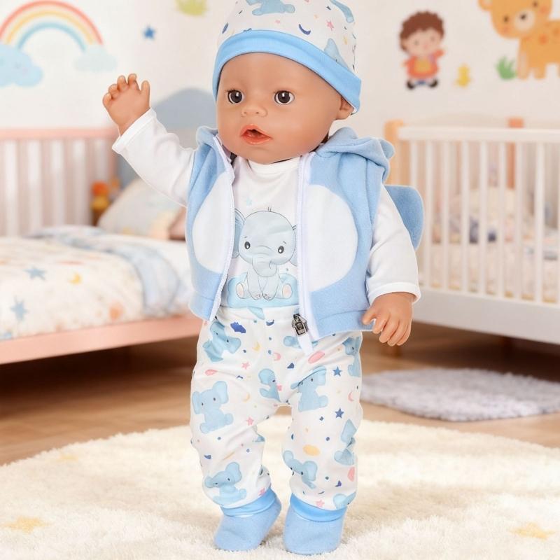 18 Inch Doll Winter Clothes Soft Fleece Cartoon Costume For Girl Dolls Simple Dressing Kids Play Fabric