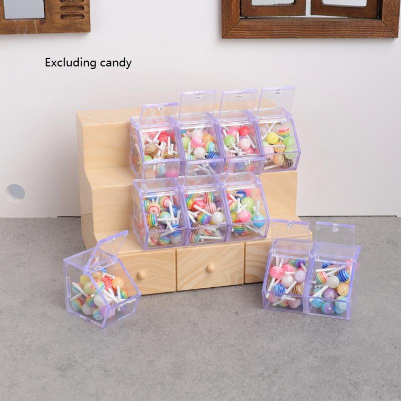 

1/12 Dollhouse Simulation Storage Display Rack With Lollipop Dollhouse Mini Supermarket Scene Decoration Pretend Play Toys 1Set