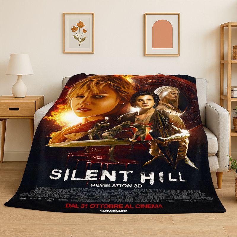 Silent Hill Horror Movie Games Flannel Blanket Soft Warm Throw Blanket for Bedroom Living Room Bed Travel Camping Picnic Gift