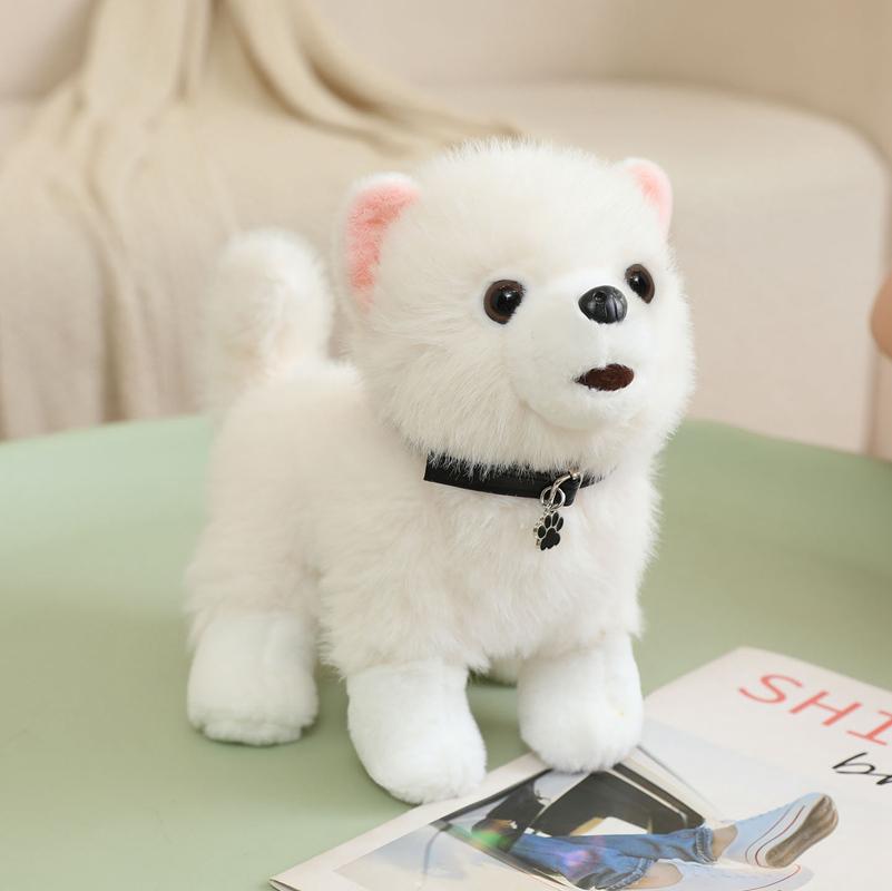 Simulatie Hond Dier Pop Knuffel Wit Pomeranian Zwart Tibetaanse Mastiff Pluche Speelgoed Gezelschap Verjaardagscadeau 28cm