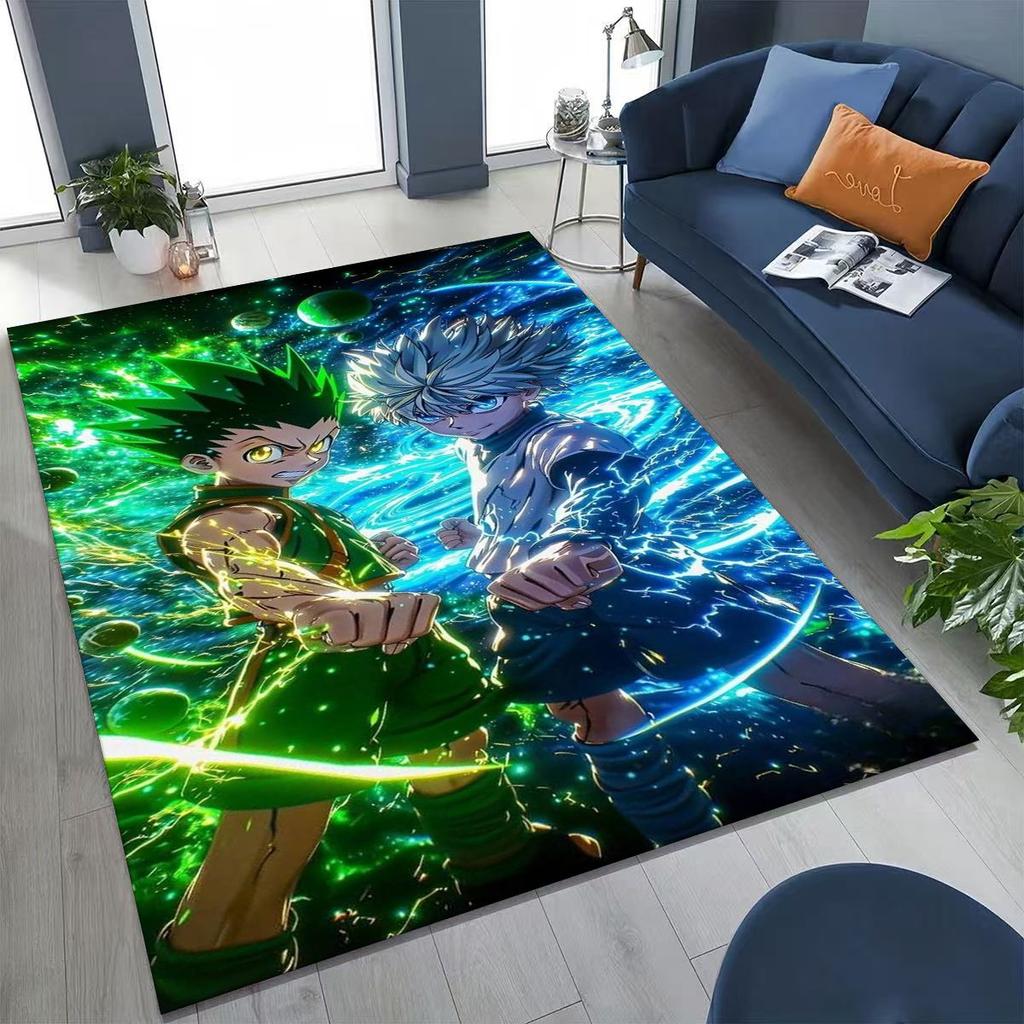 Anime HUNTER X HUNTER HXH Gon Freecss Killua Cartoon Rug for Bedroom Living Room Sofa Home Doormat Decor,Kids Non-slip Floor Mat
