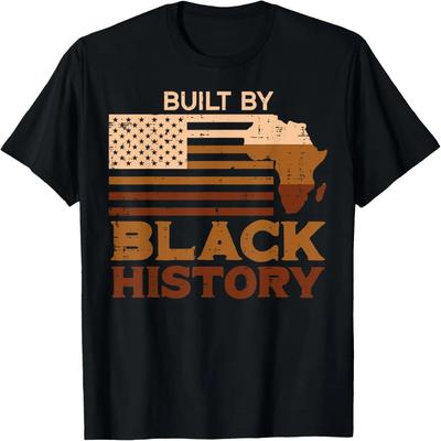 Hergestellt von Black History US Afrikanische Flagge Stolz Herren Damen Kinder T-Shirt