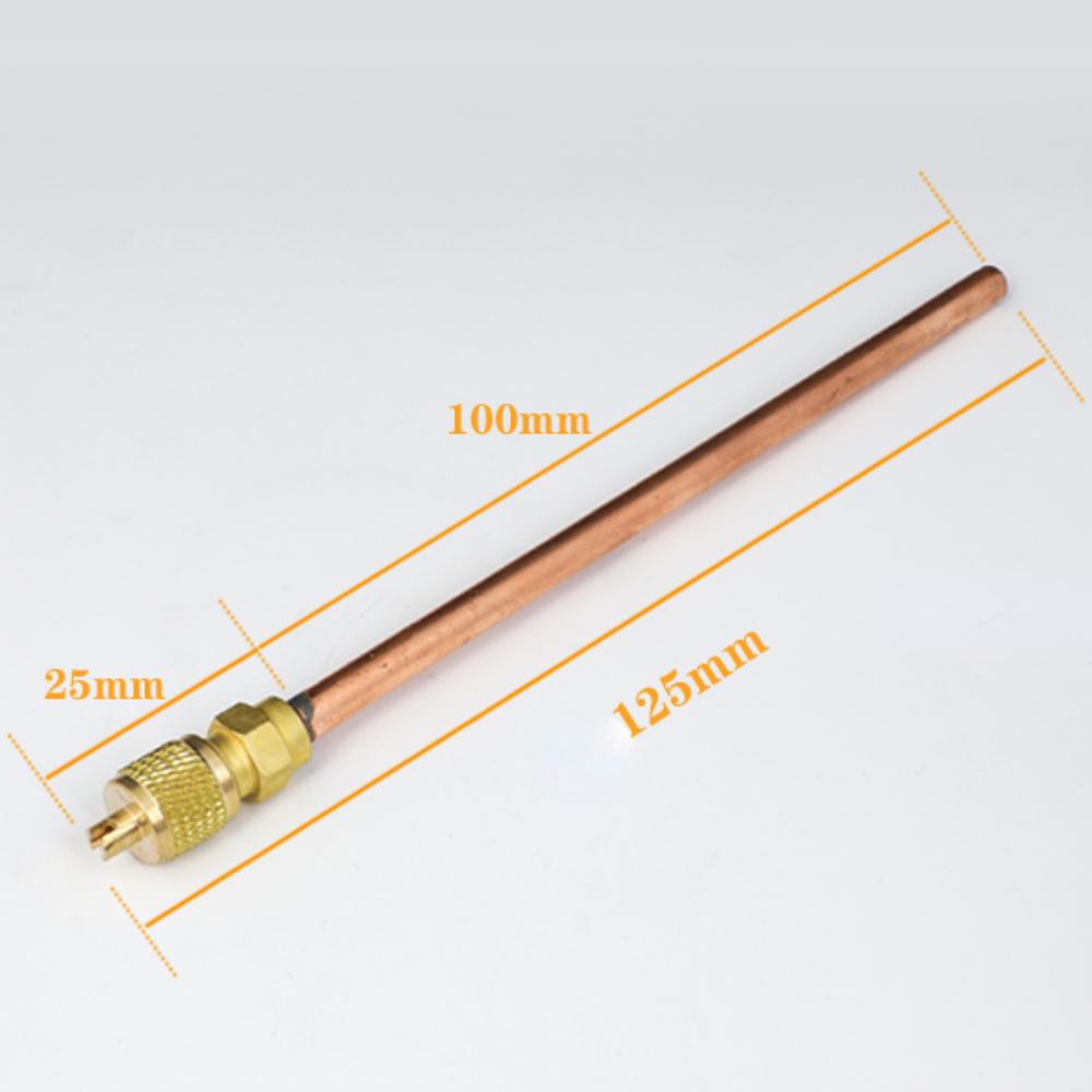 6.35mm 1/4" Copper Tube OD 45/90/100mm Wall 0.35mm 0.7mm Brass Liquid Freon Feed Access Valve for Fridge Freezer Air Conditioner