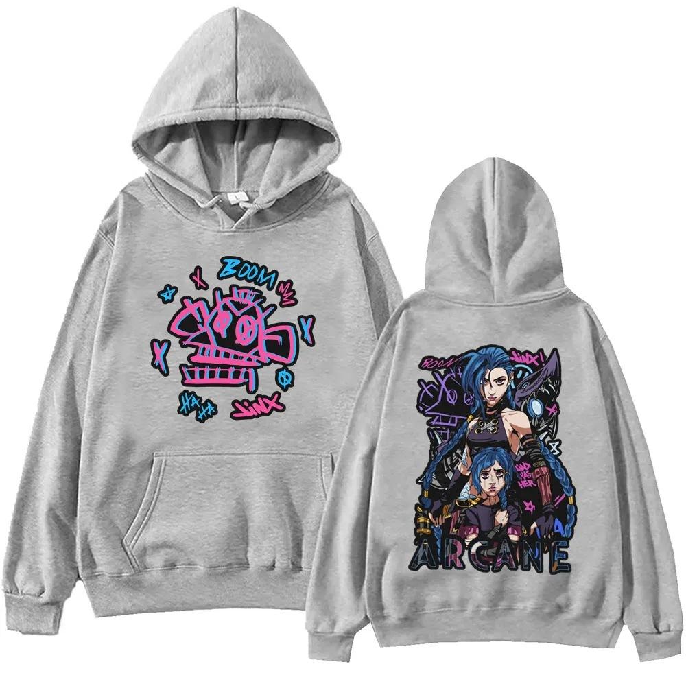 Hot Game Anime Arcane Hoodie Harajuku Hip Hop Pullover Tops