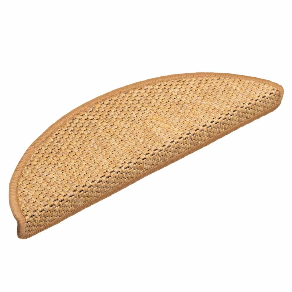 Self Adhesive Stair Mats Sisal Look 15 pcs 56 x 17 x 3 cm Sisal