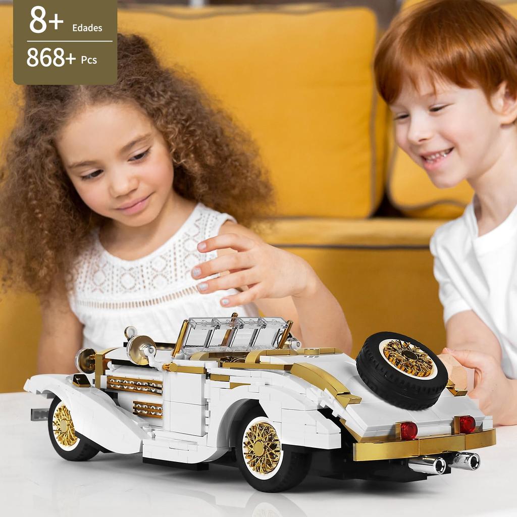 Set de blocuri de model de mașină bătrână cu tehnologie Mold King 10003, diverse seturi de blocuri de mașină K 500 cu tehnologie creativă, creați-vă propriul bloc de mașină de curse (868