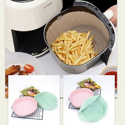 23cm Air Fryers Forno Assadeira Frango Frito Cesta Esteira Air Fryer Silicone Panela Substituível Grelha Pan Acessórios