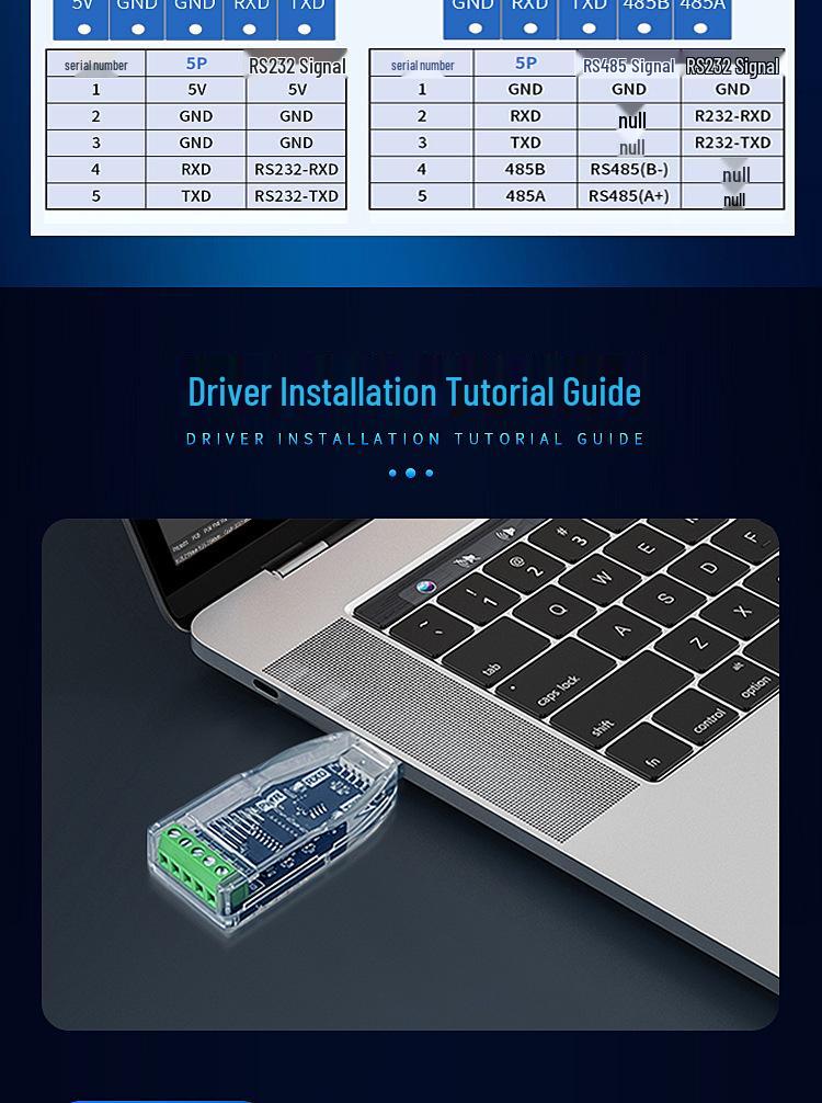 Convertisseur d'Interface de Communication Série USB vers RS485/232/422 pour Ordinateurs Portables