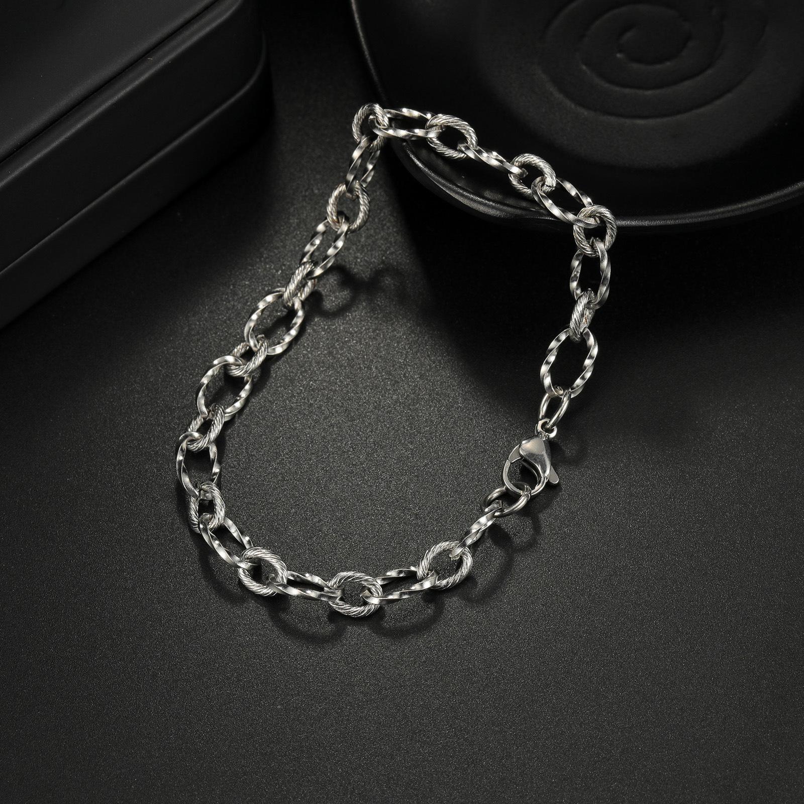 

Atoztide Punk Curb Cuban Chain Bracelets Stainless Steel Jewelry for Women Men Fashion Figaro Chain Unisex Wrist Birthday Gift 21cm