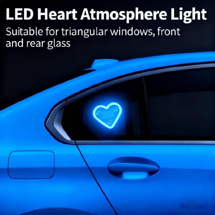 2Pcs Long Lasting Versatile Solar LED Heart Lights Suitable for Car Waterproof 5 Modes Decorative Night Light Atmosphere