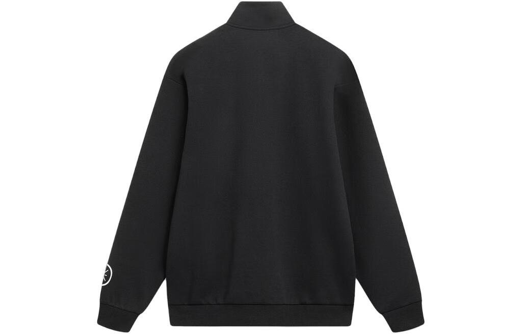 Li Ning Sweatshirts Men's Black Stand Collar Moderate Cardigan AWDT151-1
