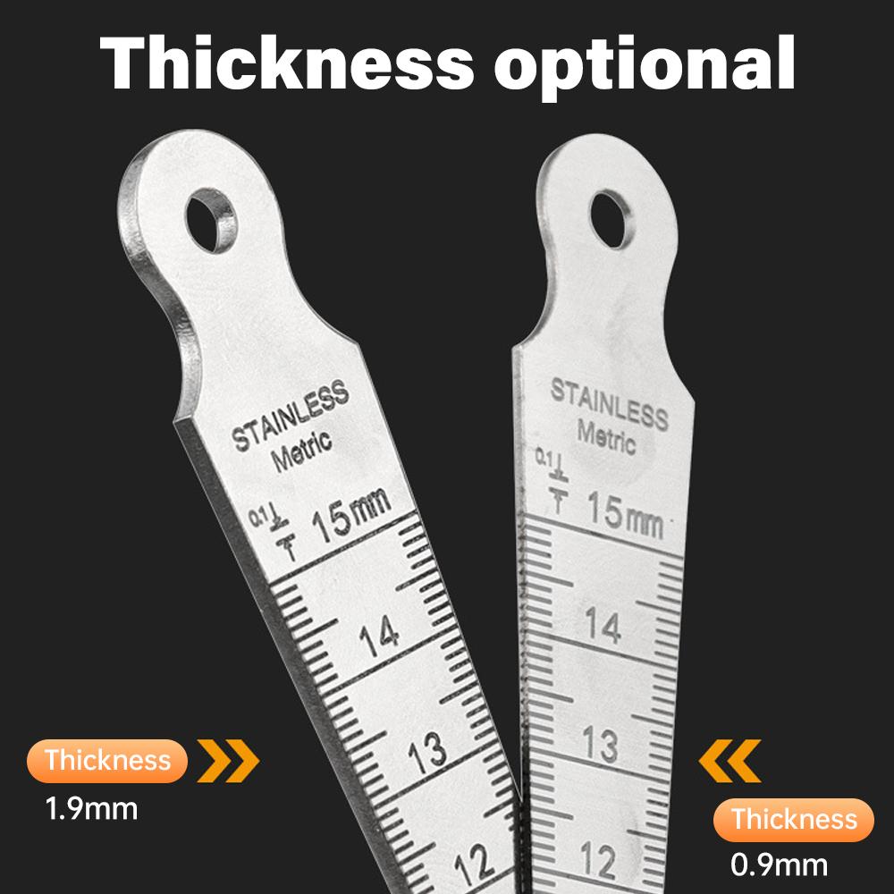 1-15mm Wedge Feeler Gap Hole Taper Gauge Stainless Steel Ruler Welding Inspection Taper Gauge Metric Imperial Measure Tool