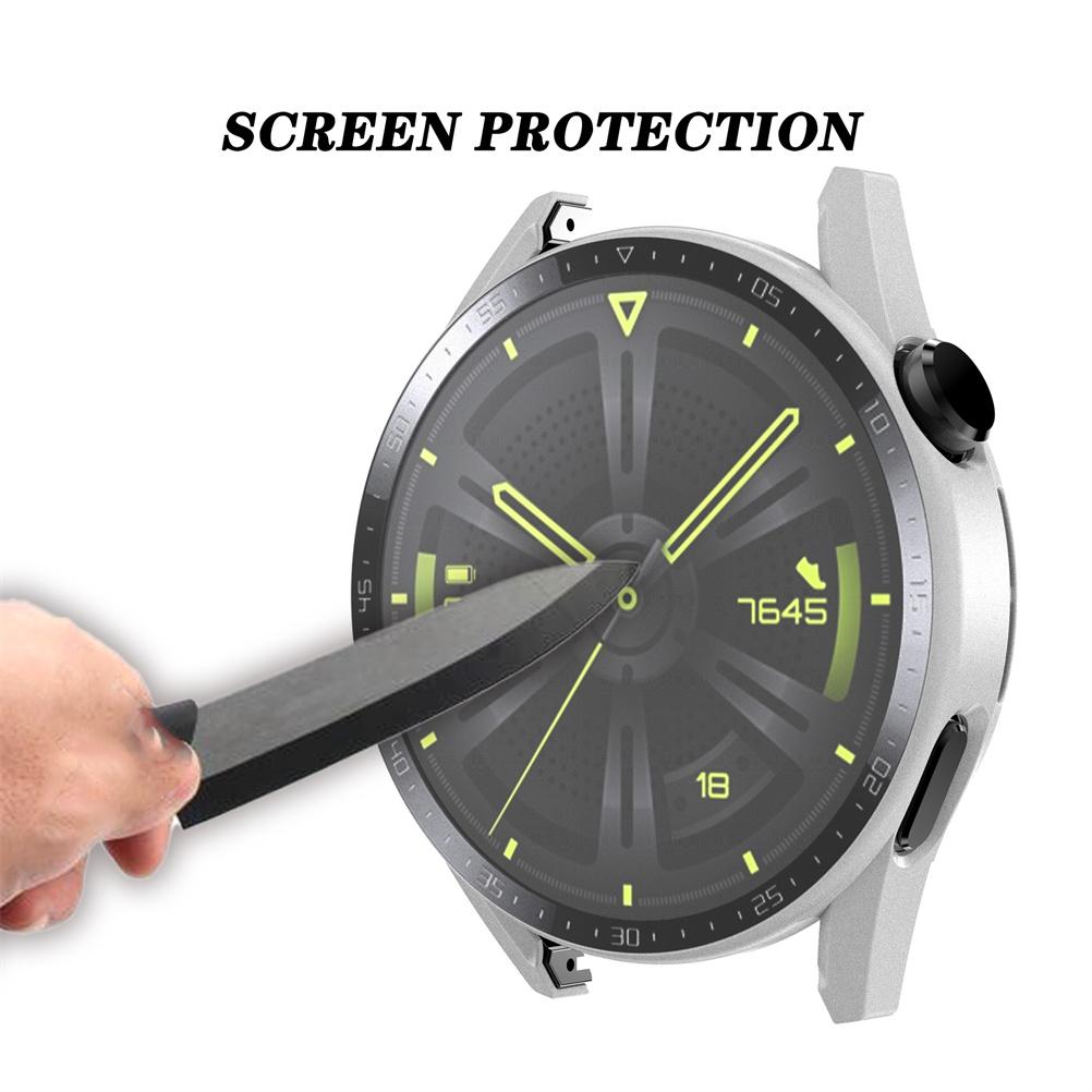 PC Frame Tempered Glass Case Compatible for Huawei Watch GT3 42mm46mm Smartwatch Shockproof  Covers
