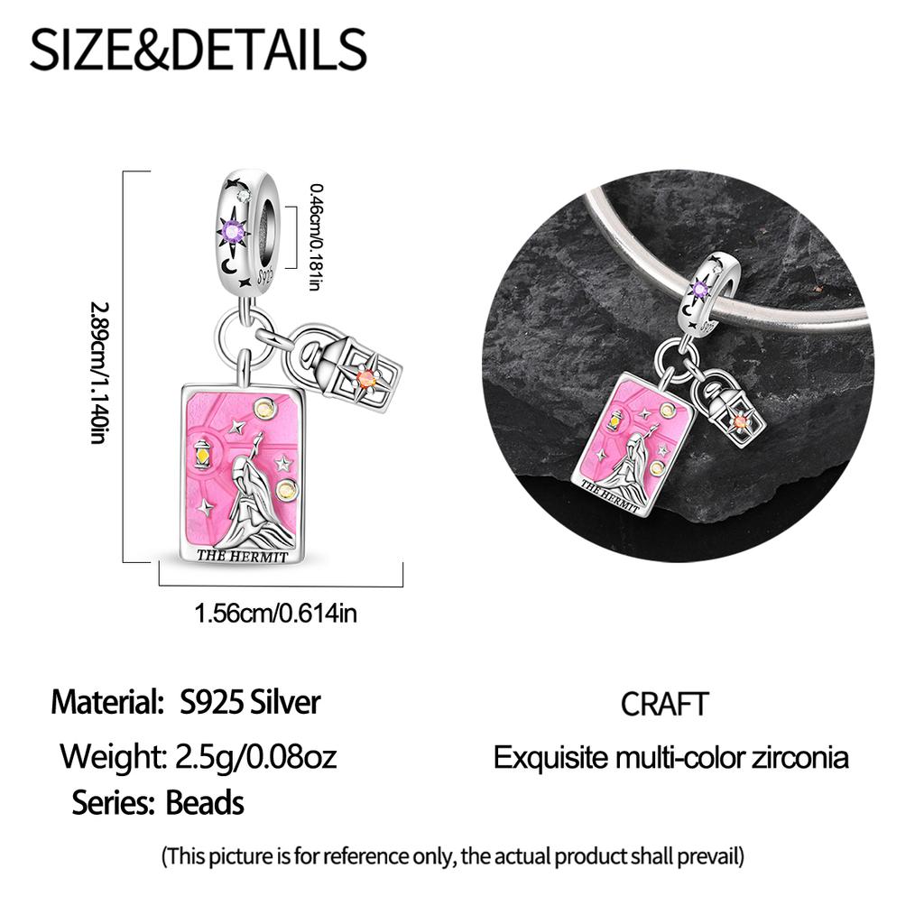 925  Silver Major Arcana Minor Arcana Tarot Cards Pendents Charm Fit Original DIY Bracelet Necklace Birthday Jewelry