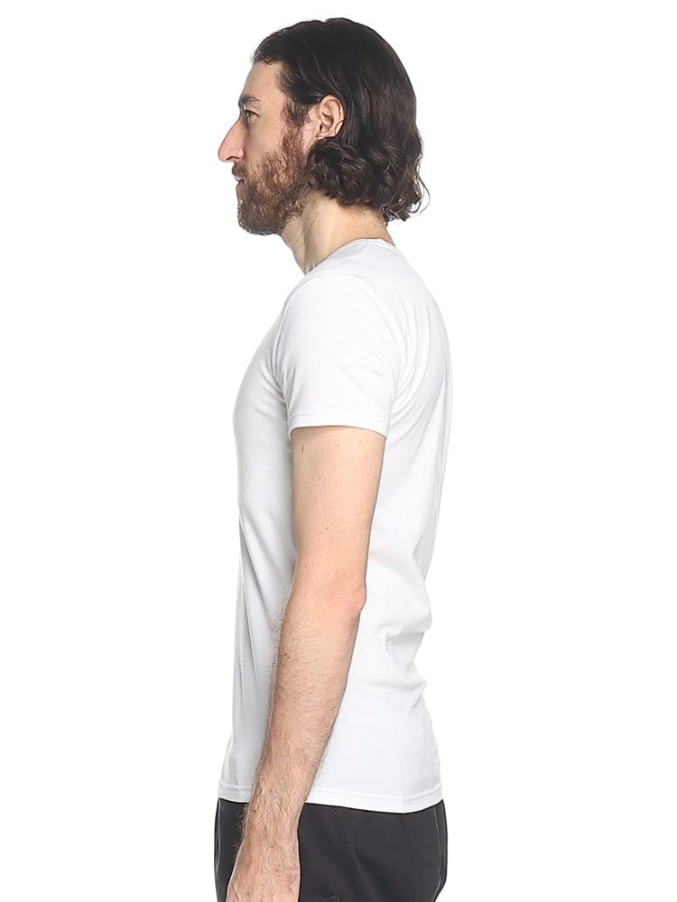 EMPORIO ARMANI One-Point V-Neck Short Sleeve Undershirt [EAU110810CC729] White / 2XL [Parallel Import]