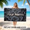 Abstract Geometric Theme Soft Beach Towel Personalized Custom Name Text Towel Portable for Beach Pool Travel