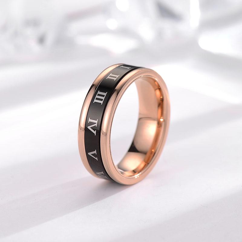 Minimalist Titanium Steel Couple Rings Non Tarnish Diamond Inlaid Matching Bands Jewelry