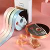 2.5cm High-Grade Solid Color Red Silk Ribbon for Gift, Bouquet, and Cake Box Packaging