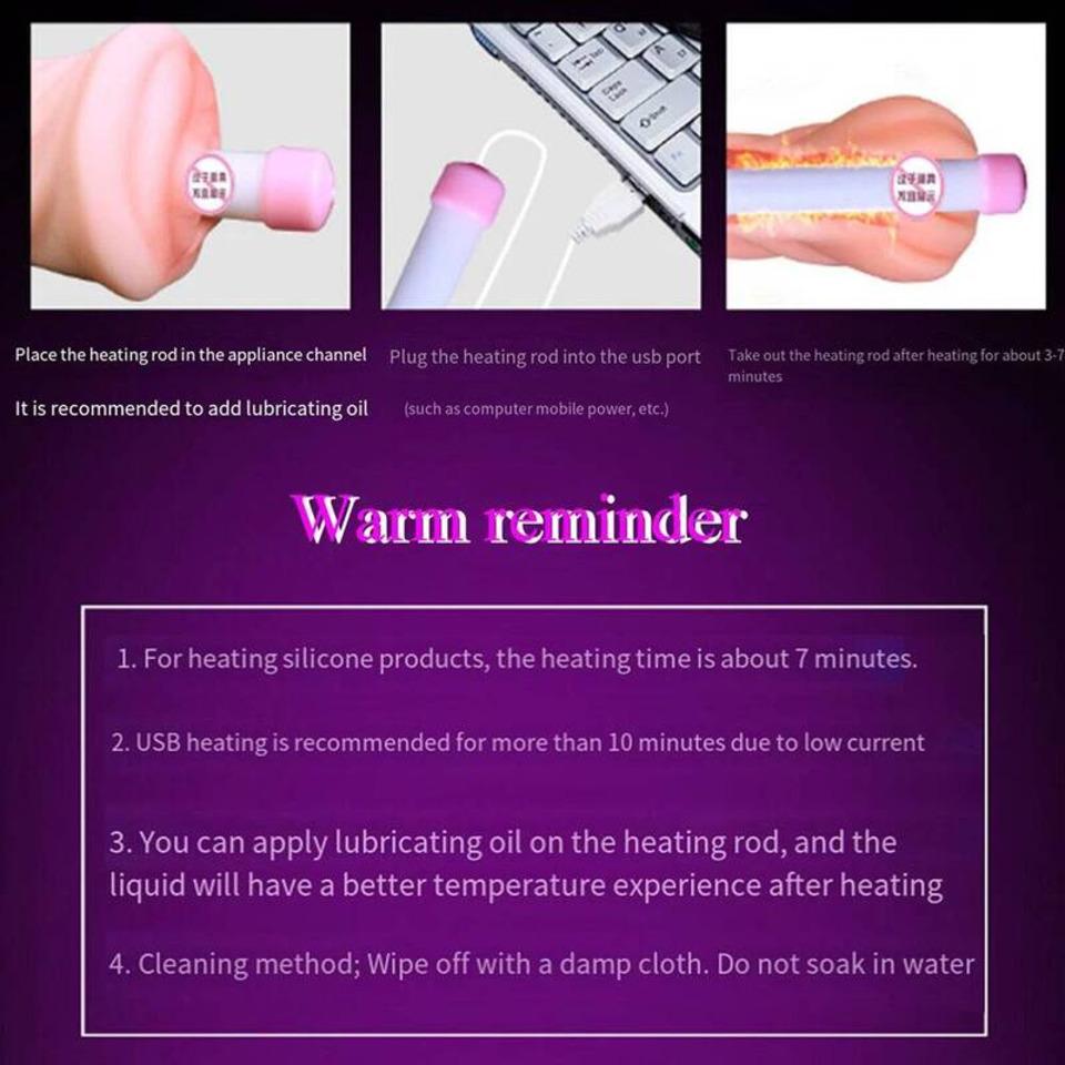 Poches Chatte Tige Chauffante Trou USB Vagin Artificiel Coupe de Masturbation Masculine Chauffe-Tasse Pour Utilisation Masturbatoire Jouets Sexuels Clé USB
