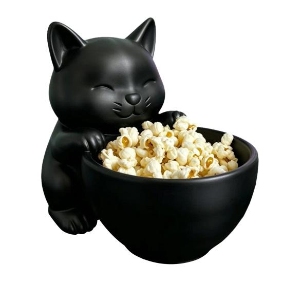 

Cat Shape Storage Ornaments Large Capacity Bowl Storage Box 3D Print Molding Desktop Organizer for Snacks Keys Small Items чёрный