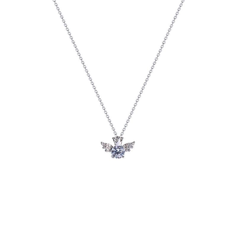 Light Luxury Niche Titanium Steel Necklace Women's Senior Design Sense Zircon Bow Clavicle Chain Neck Chain