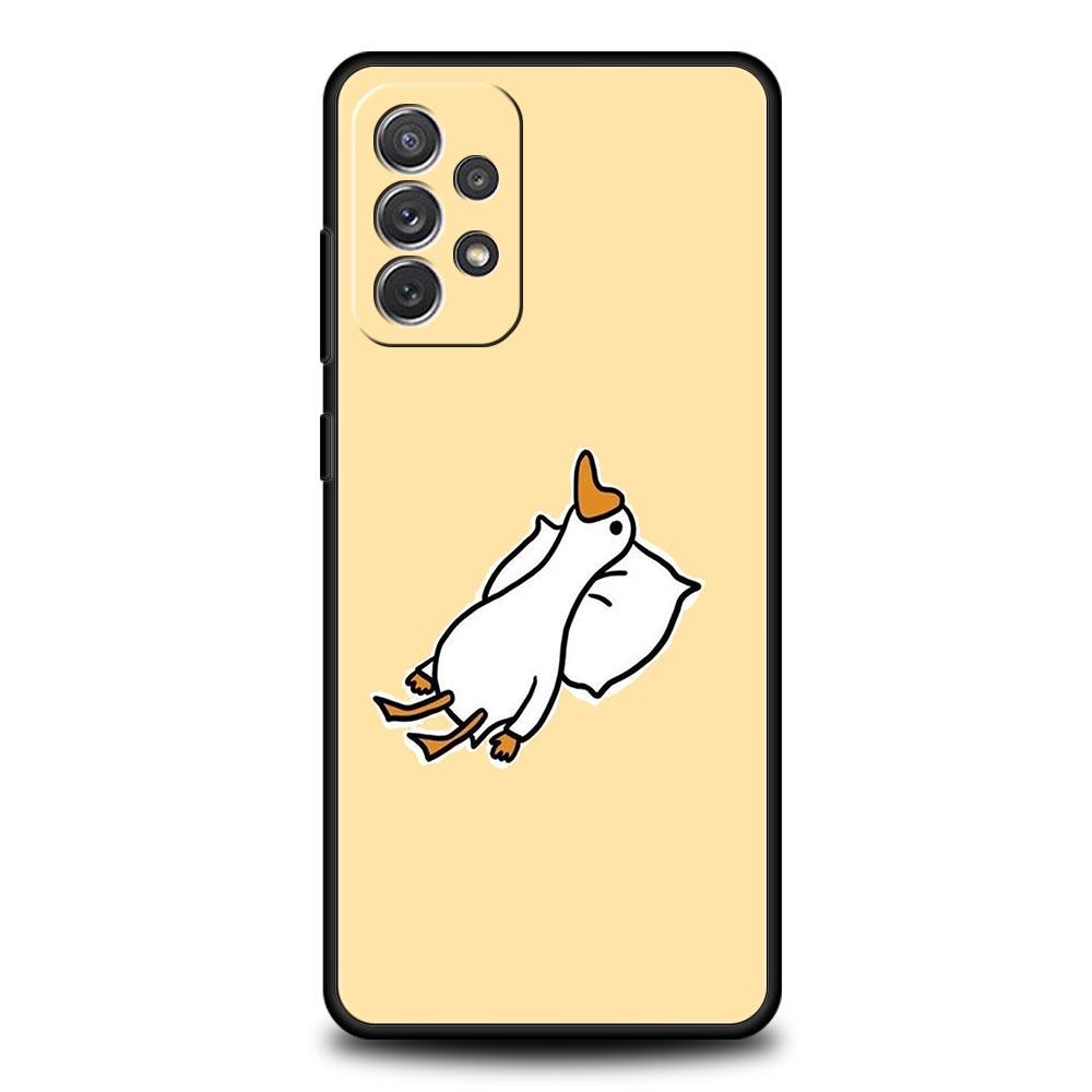 Cartoon Duck Phone Case For Samsung Galaxy A17 A07 A55 A35 A25 A15 A05 A33 5G A31 A23 A21s A13 A41 A73 A53 A51 A71 A03 S10 Cover
