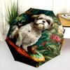Shih Tzu pattern, automatic folding umbrella, portable and foldable design, 8 ribs, a Christmas or birthday gift.