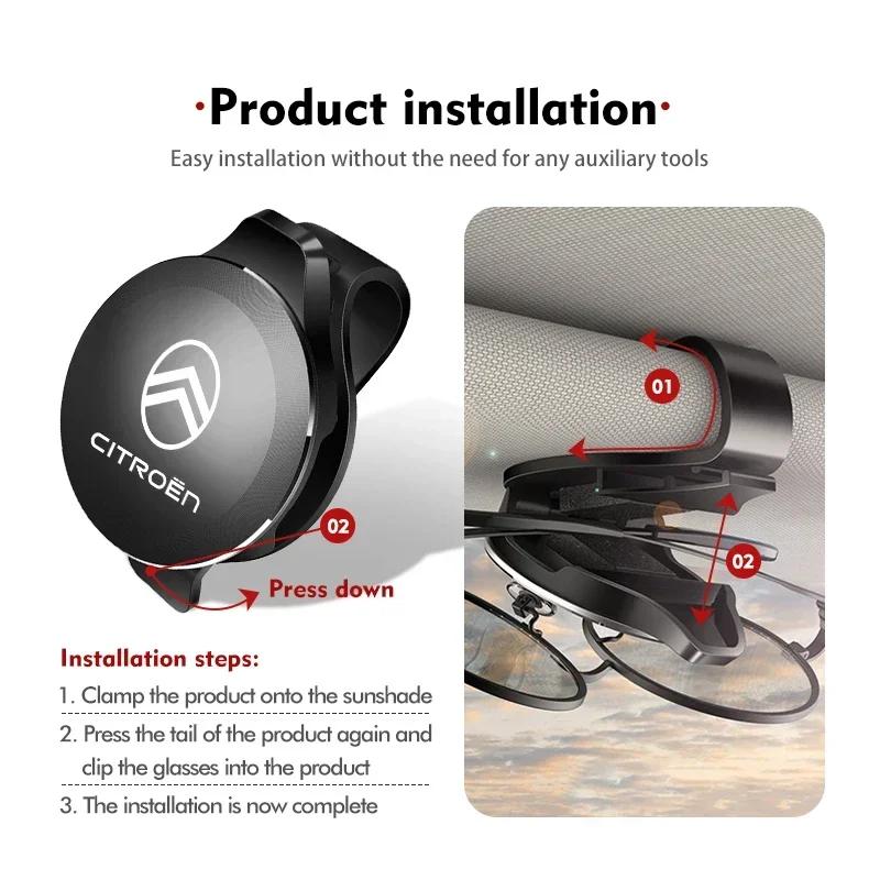 BYMF1 Metal Car Sunglasses Holder Sun Visor Glasses Stand Accessories For Citroen Jumper Celysee Cactus Picasso Aircross Saxo Grand