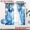 2pcs  Curtains Blue Christmas Ornaments Snow (2) Popular Creative Curtains Fabric Curtains Thermal Insulation   and Room Darkening