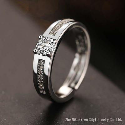 Anillo de Boda de Moda para Hombre: Anillo de Diamantes para Pareja Elegante, Clásico, Genial