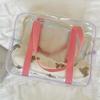 Fashion macarone makeup bag PVC transparent double tote bag go out large capacity beach bag swimming storage bag
