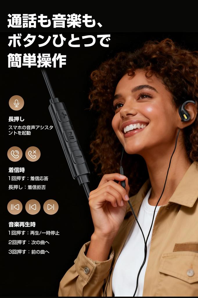 Improved Wired Earphones with Ear Open and Evolved from Bone Conduction Open Zero Perfect for Online and Stereo Mini Plug [Latest 2.0] Hooks, Ear,