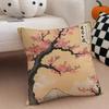 Cuscino Fiore di Ciliegio Ukiyo-E Federa per Cuscino Stile Giapponese Copricuscino per Divano Bottone Nascosto Poliestere Resistente Cuscino per Sedia