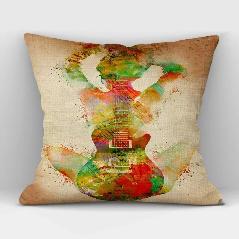 1Pcs/Set Music Series Printed High Qulity Linen Decorative Pillow Case Black White Cushion Cover Car Seat Sofa Decor 45X45Cm